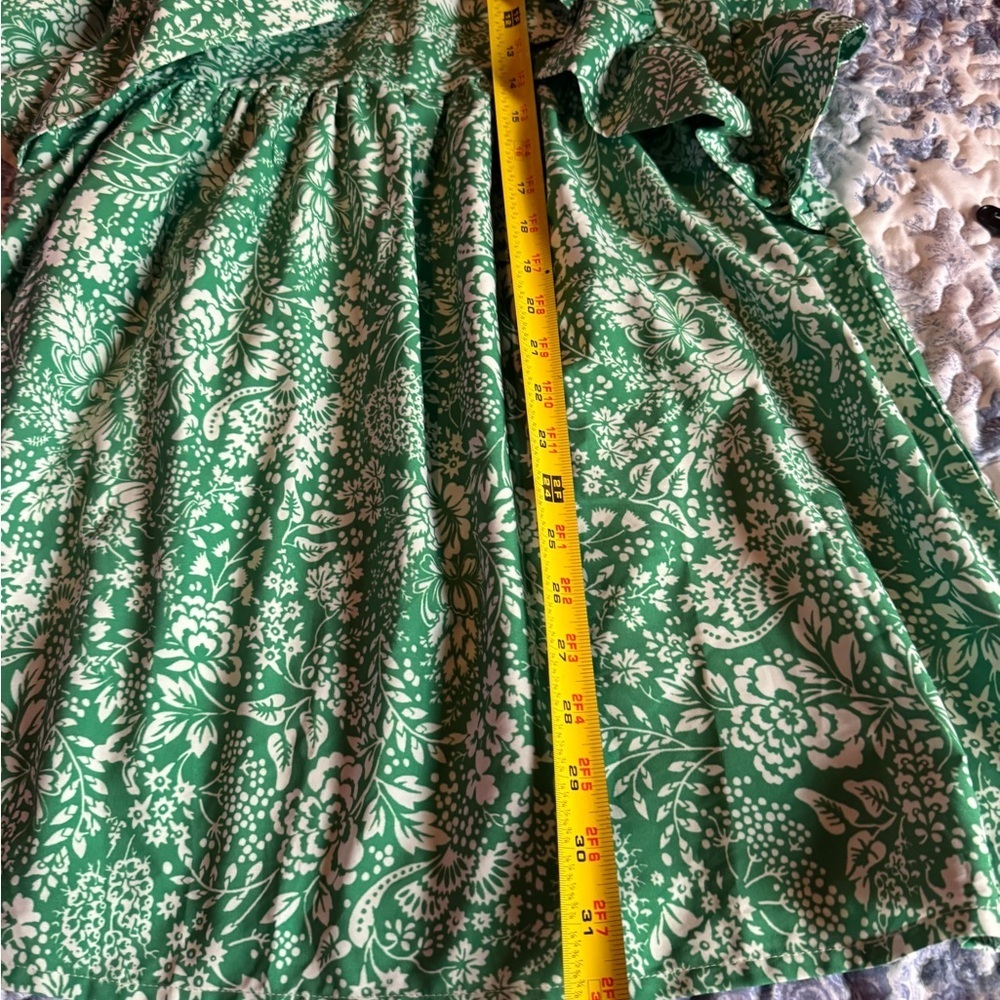 Green Floral Ruffle Dress - Picture 5 of 7